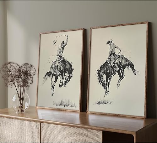 Miniatura 6 de Arte de pared de vaquero occidental, impresiones vintage de granja, póster de lienzo de vaquero occidental, arte de pared retro del suroeste,