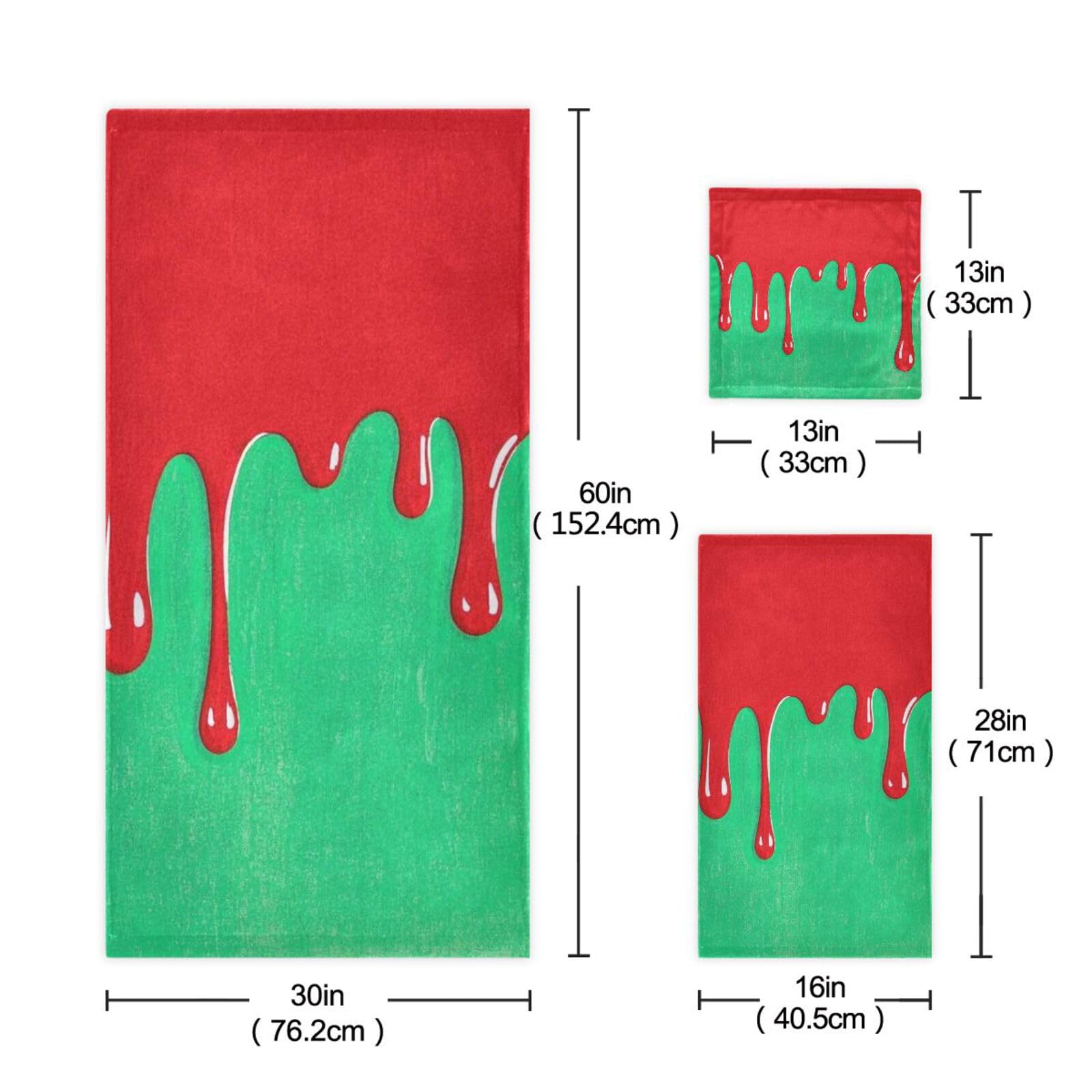 Flowing Pigment - Juego de toallas faciales absorbentes de 3 piezas, 1 toalla de baño, 1 toalla de mano y 1 paño para el cuerpo y el baño