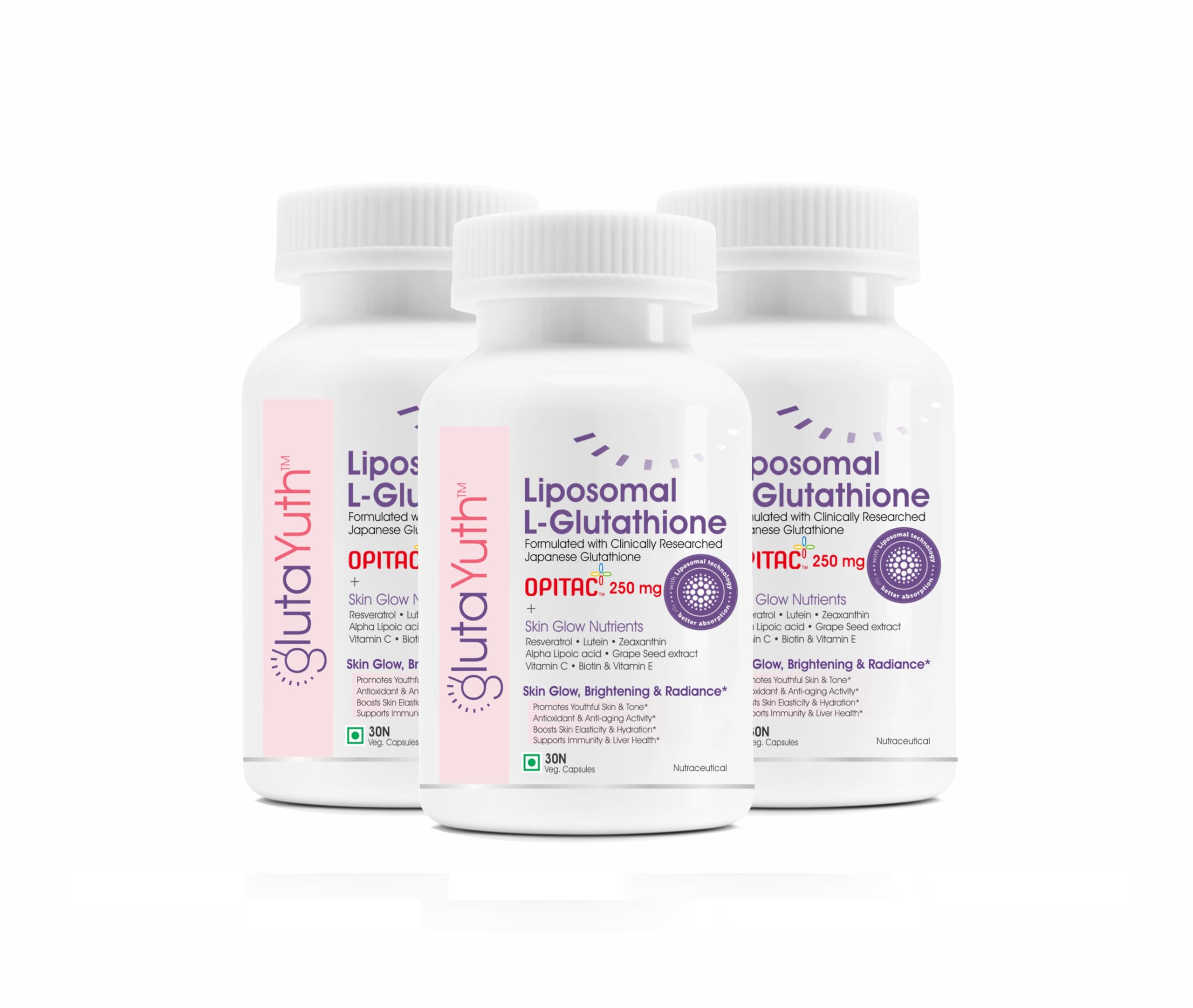 japan l glutathione Buy GlutaYuth Liposomal OPITAC JAPANESE L-GLUTATHIONE 250 mg with  Phosphatidylcholine, Lutein, Zeaxanthin, Resveratrol, Alpha Lipoic acid,  Vitamin C,E, Biotin for Youthful Skin Glow (3X30 VegCaps) Online at Low  Prices in India -