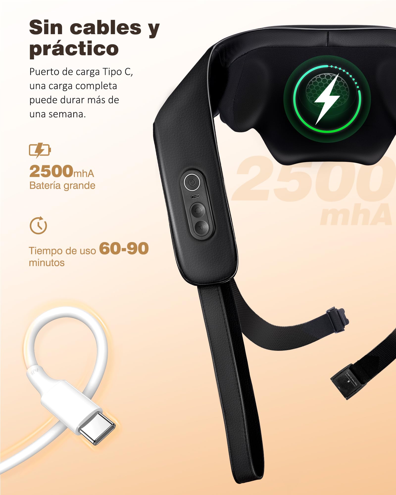 KNQZE® Masajeador cervical y espalda inalámbrico, 2026 Masajeador Shiatsu 4D, Maseajor cervical y espalda con calefacción, Calefacción de grafeno mejorada, Regalos para mujer hombre padres mama papa