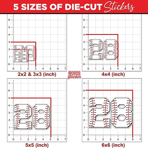 Miniatura 3 de Adhesivo personalizado de números de béisbol, sóftbol, casco, calcomanías troqueladas de vinilo impermeable para coches, bicicletas, laptop, botella