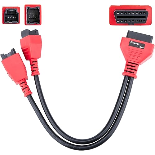 12+8 Pin Connector to OBD2 Adapter, Secutiry Gateway Bypass Cable, 12+8 Cable for Chrysler SGW Equipped FCA Vehicles for Diagnostic, Fit for Scanners MK808 MK808S MX808 MS906 Pro MS908S