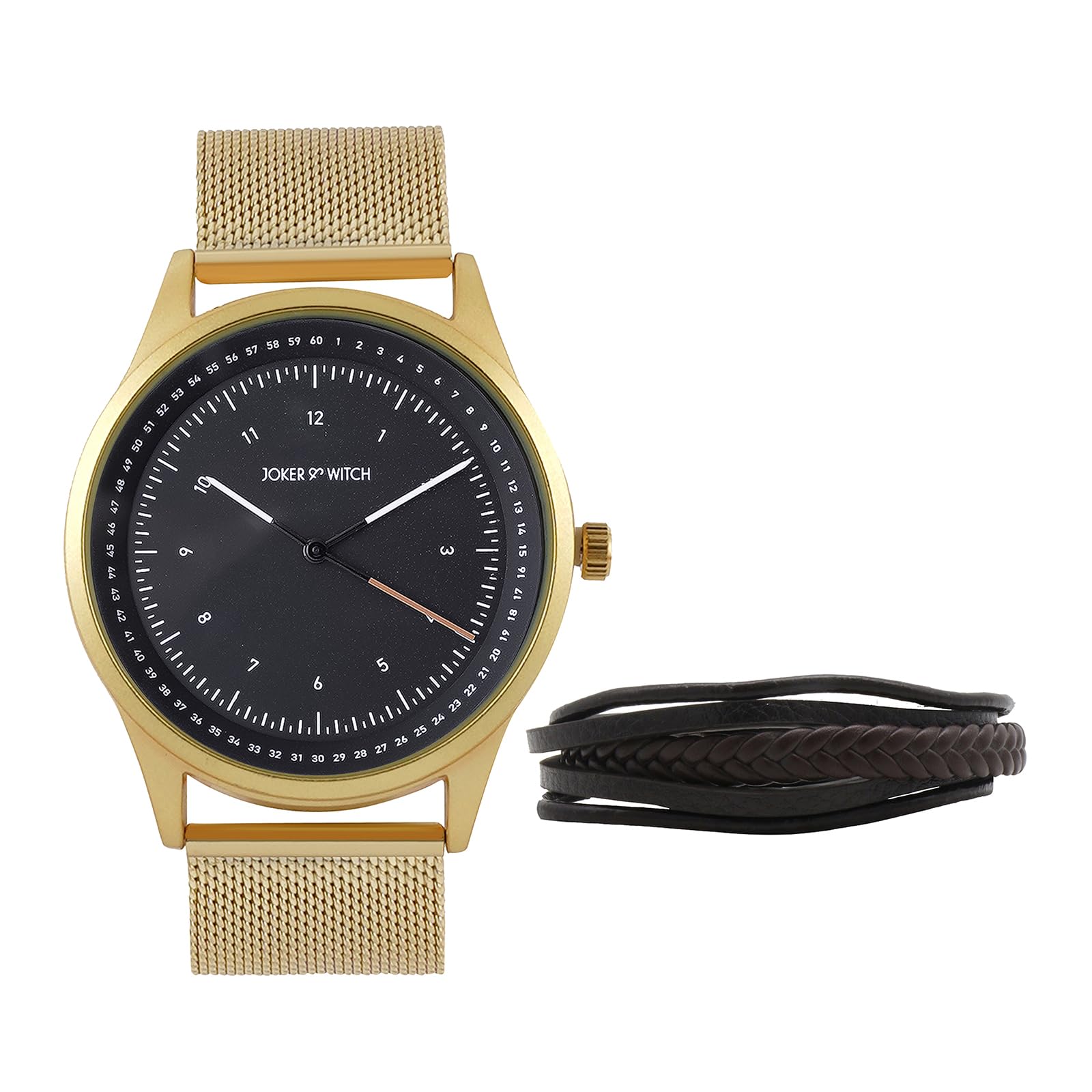 Joker & Witch Analog Black Dial Gold ORION MENS Stainless Steel Watch BRACELET STACK (B0CQT947J8) Amazon Price History, Amazon Price Tracker