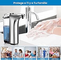 Vista 7 de Dispensador automático de jabón, dispensador de jabón para platos sin contacto de 17 oz/500ml con sensor infrarrojo, 5 niveles de jabón ajustables