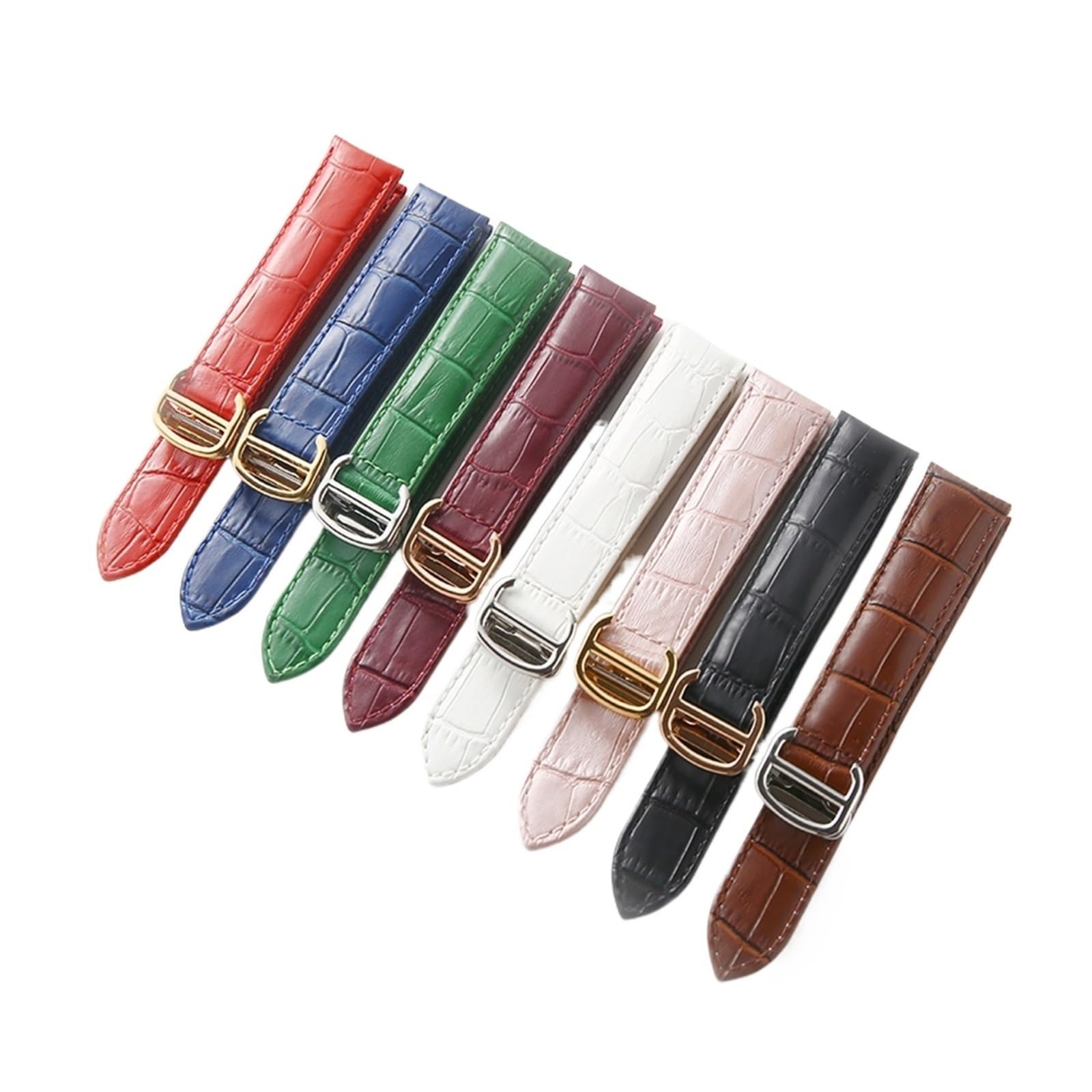 HMFANG Lederband Kopfschicht Rindsleder Ersatz Kompatibel Mit Cartier Blue Balloon Uhrenarmband Herren- Und Damenarmbandzubehör
