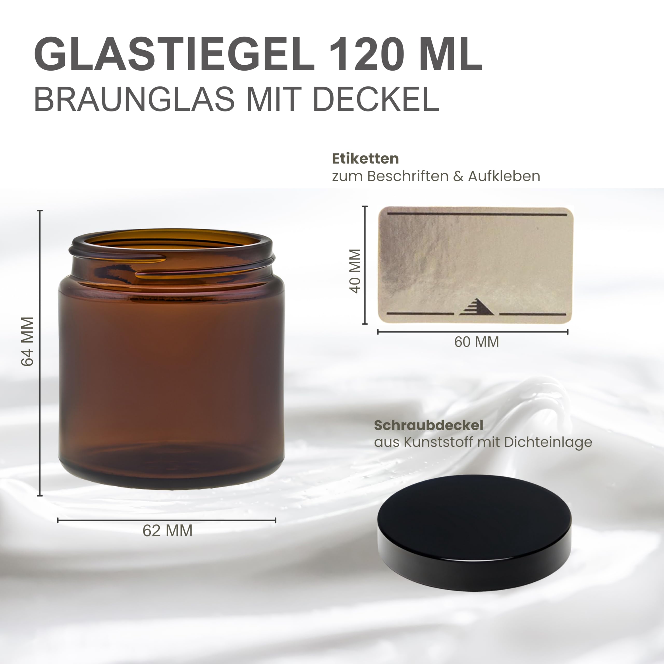 Sturzglas 120 ml mit Glasdeckel (12 St.) – Online Shop