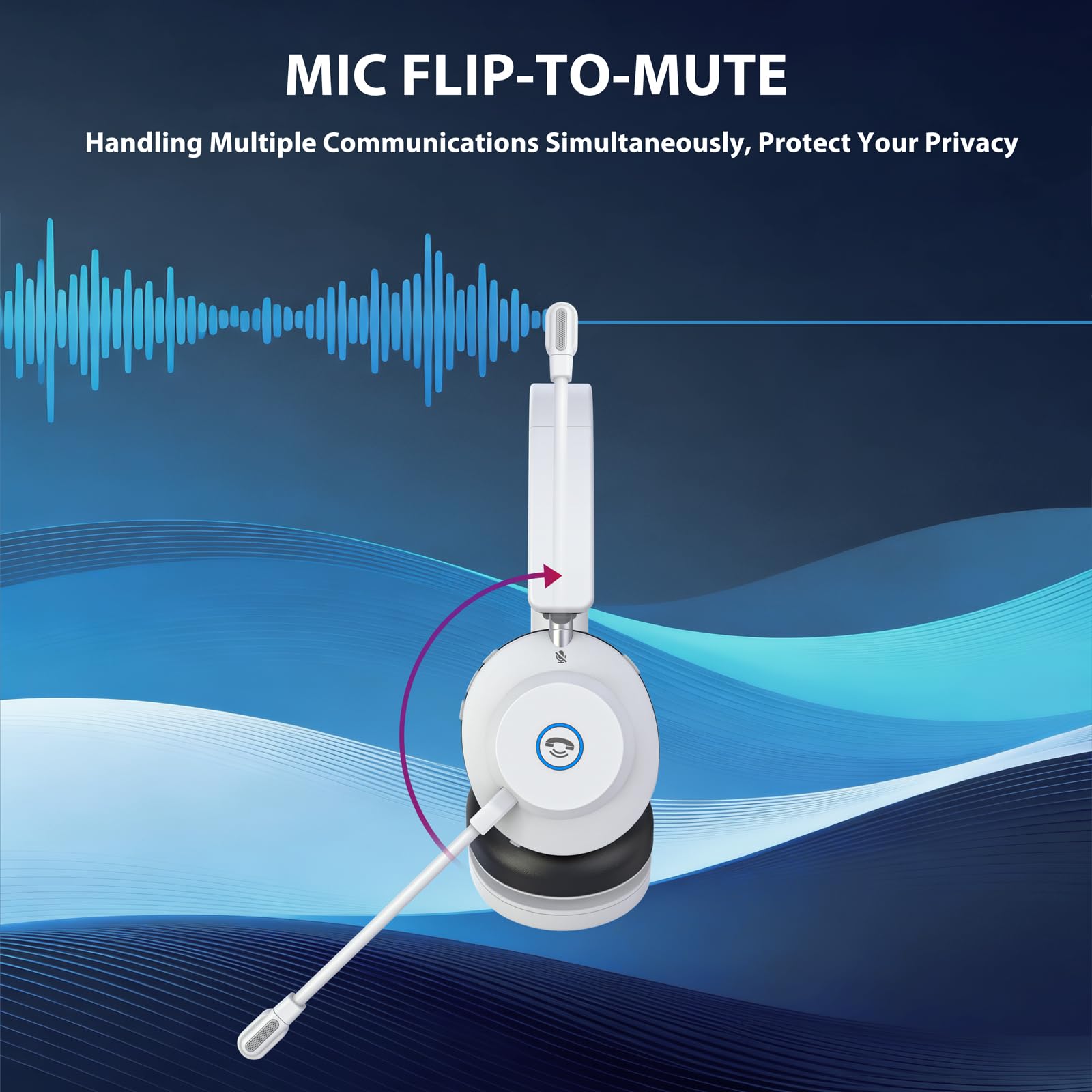 Casque Bluetooth sans fil avec microphone AI antibruit