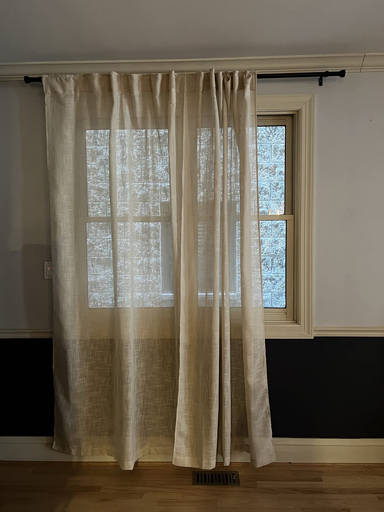 11/mo Finance RYB HOME Linen Look Sheer Curtains 70 inch Wide