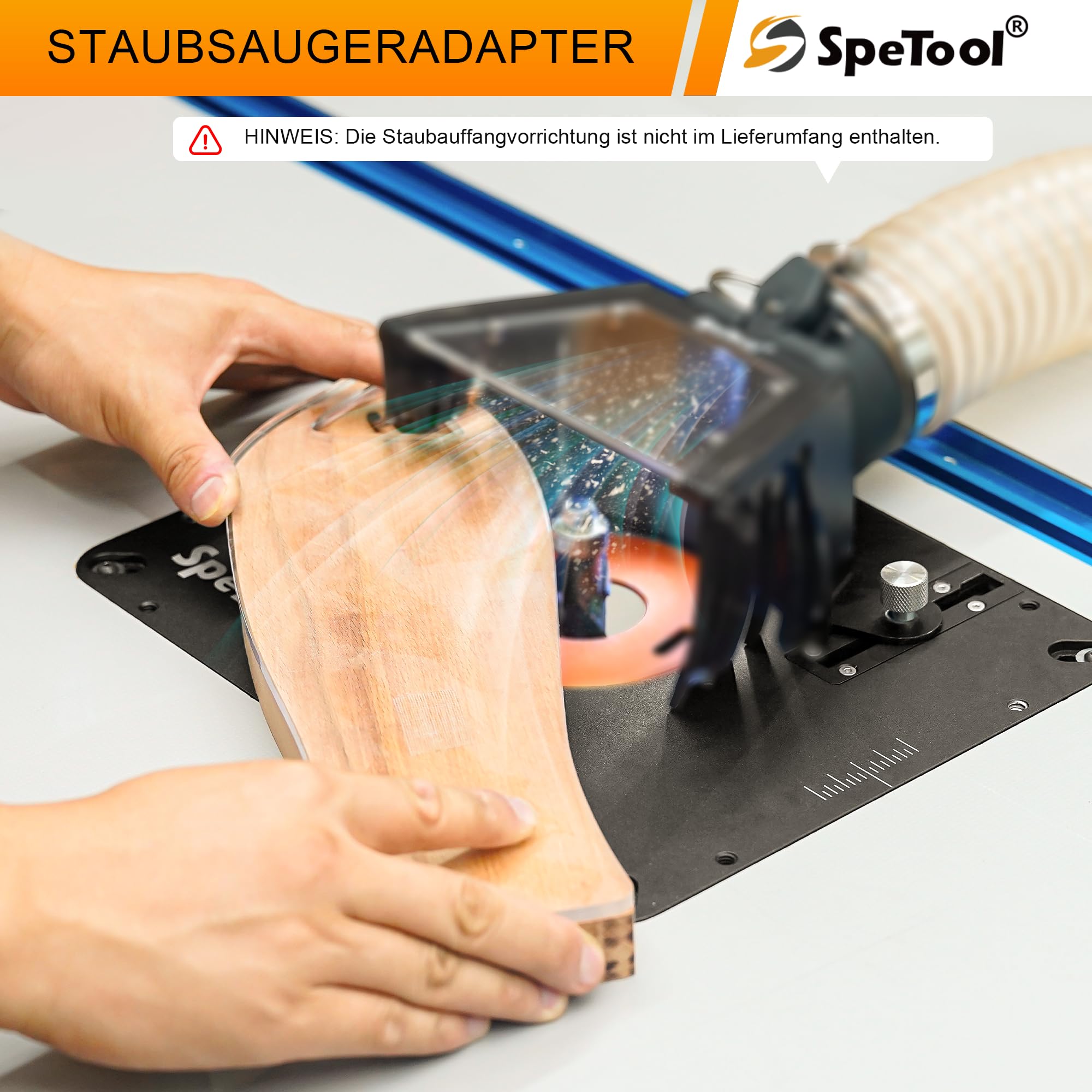 SpeTool Sollevatore per fresatura superiore con diametro da 65 mm a 107 mm, sollevatore superiore in alluminio con stencil fai da te e 3 anelli magnetici, 9-1/4" x 11-3/4" per la lavorazione del legno