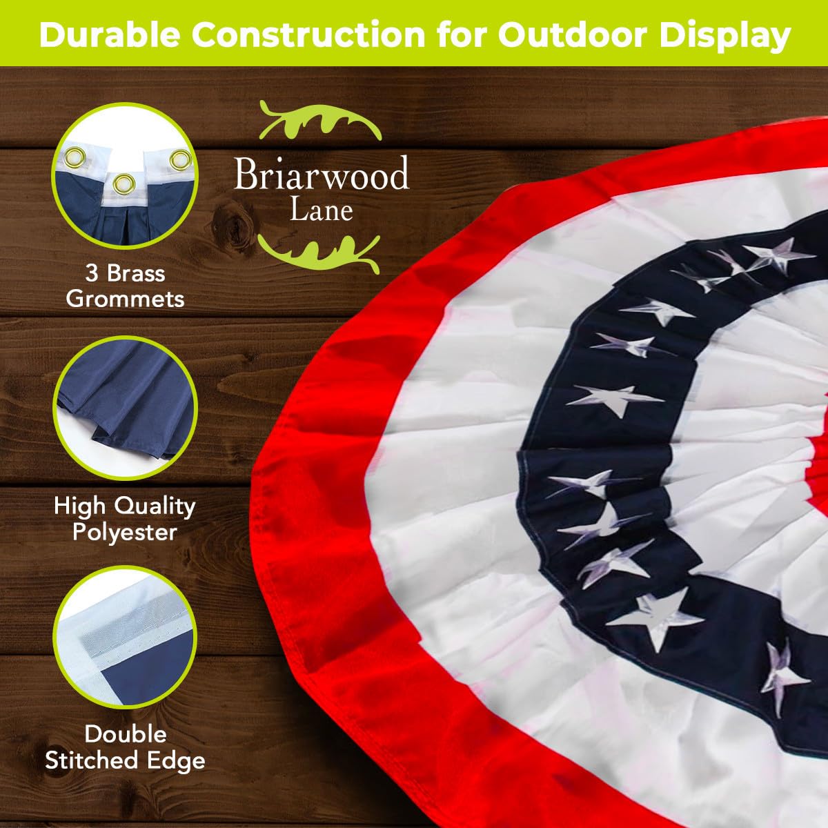 Amazon.co.jp: Patriotic Bunting USA 36インチ x 18インチ Briarwood