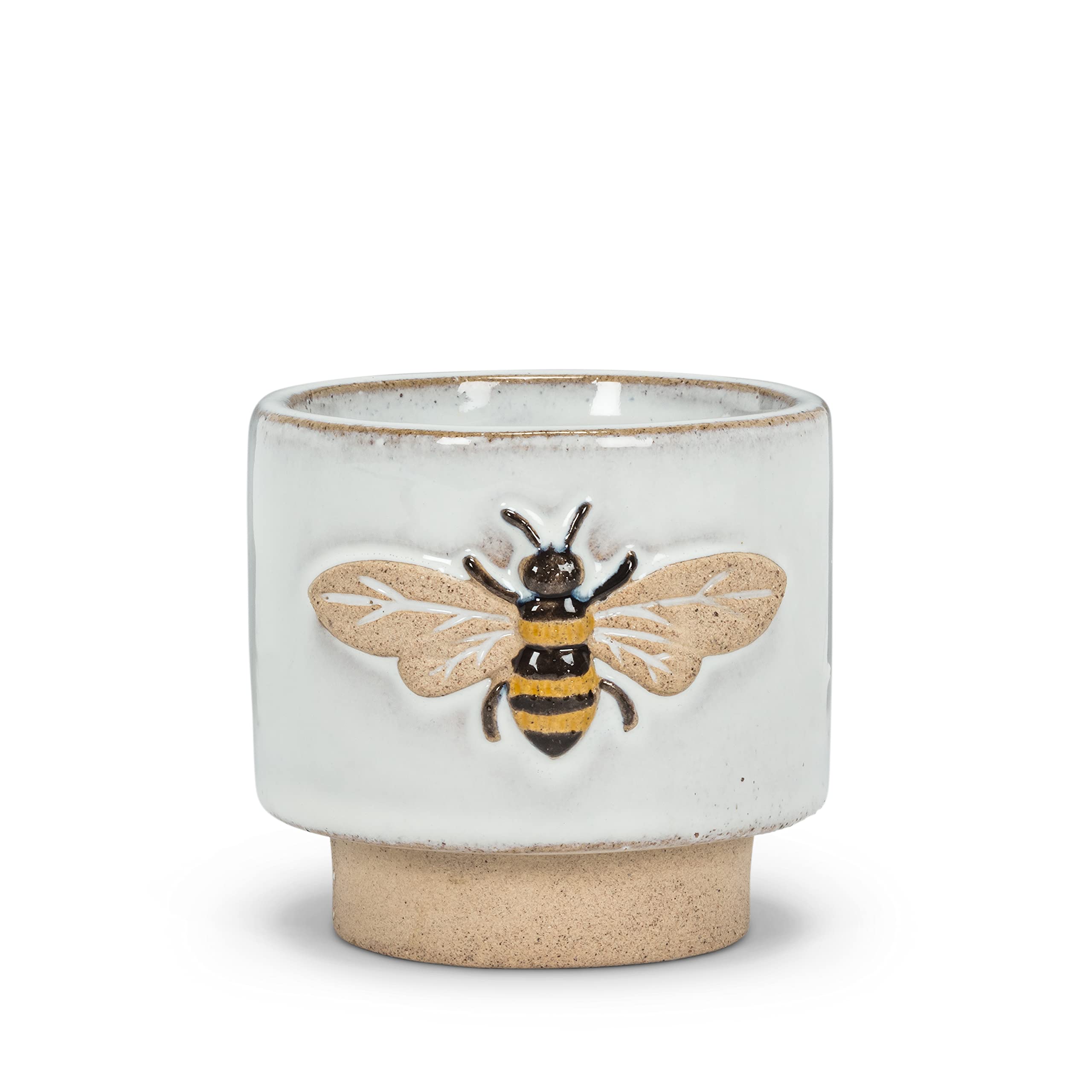 Abbott Collection 27-CRITTER-844-SM Small Single Emboss Bee Planter, 3" H