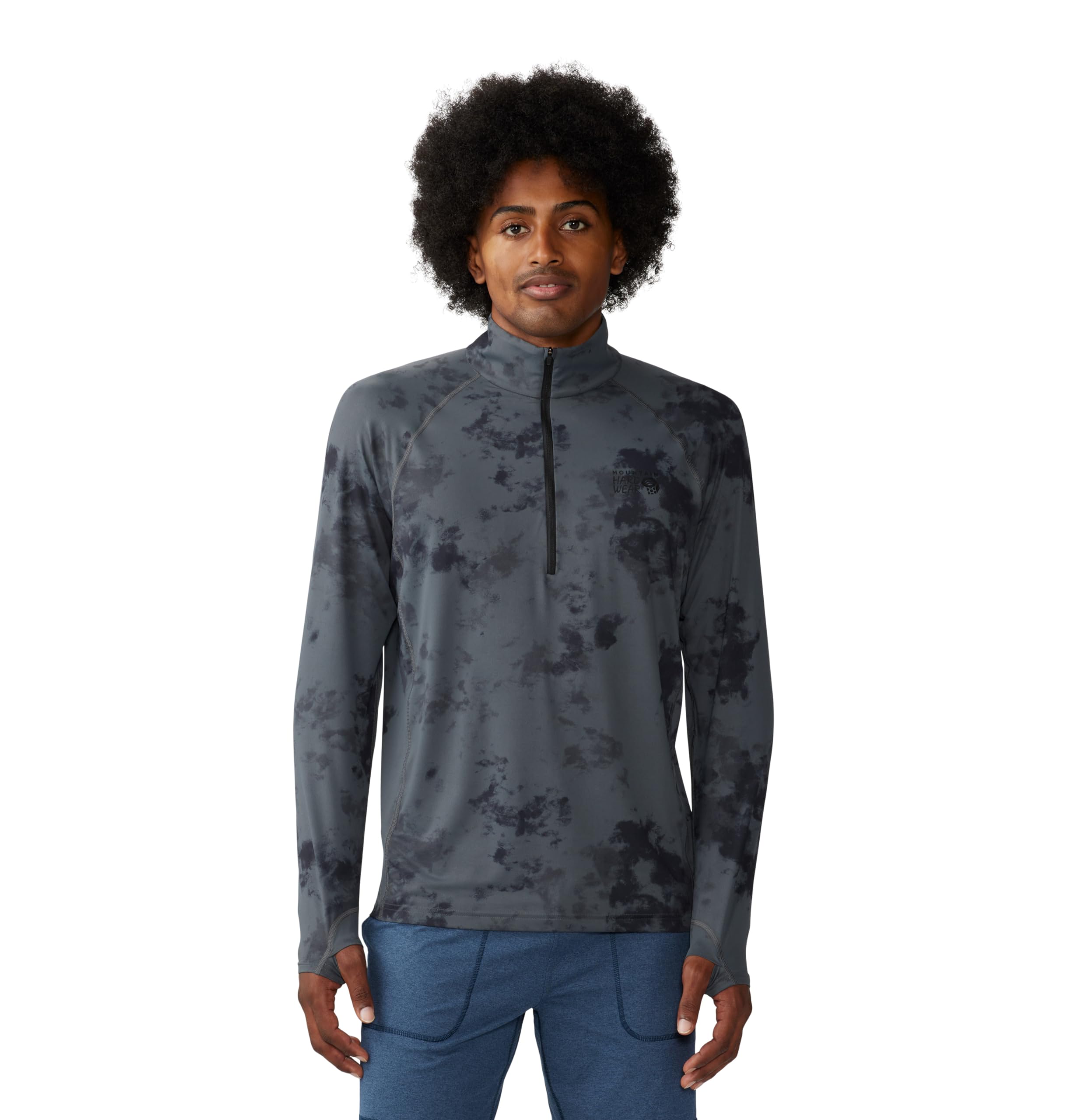 Mountain Hardwear Men's Standard Crater Lake 1/2 Zip, Volcanic Nebula Print, Medium