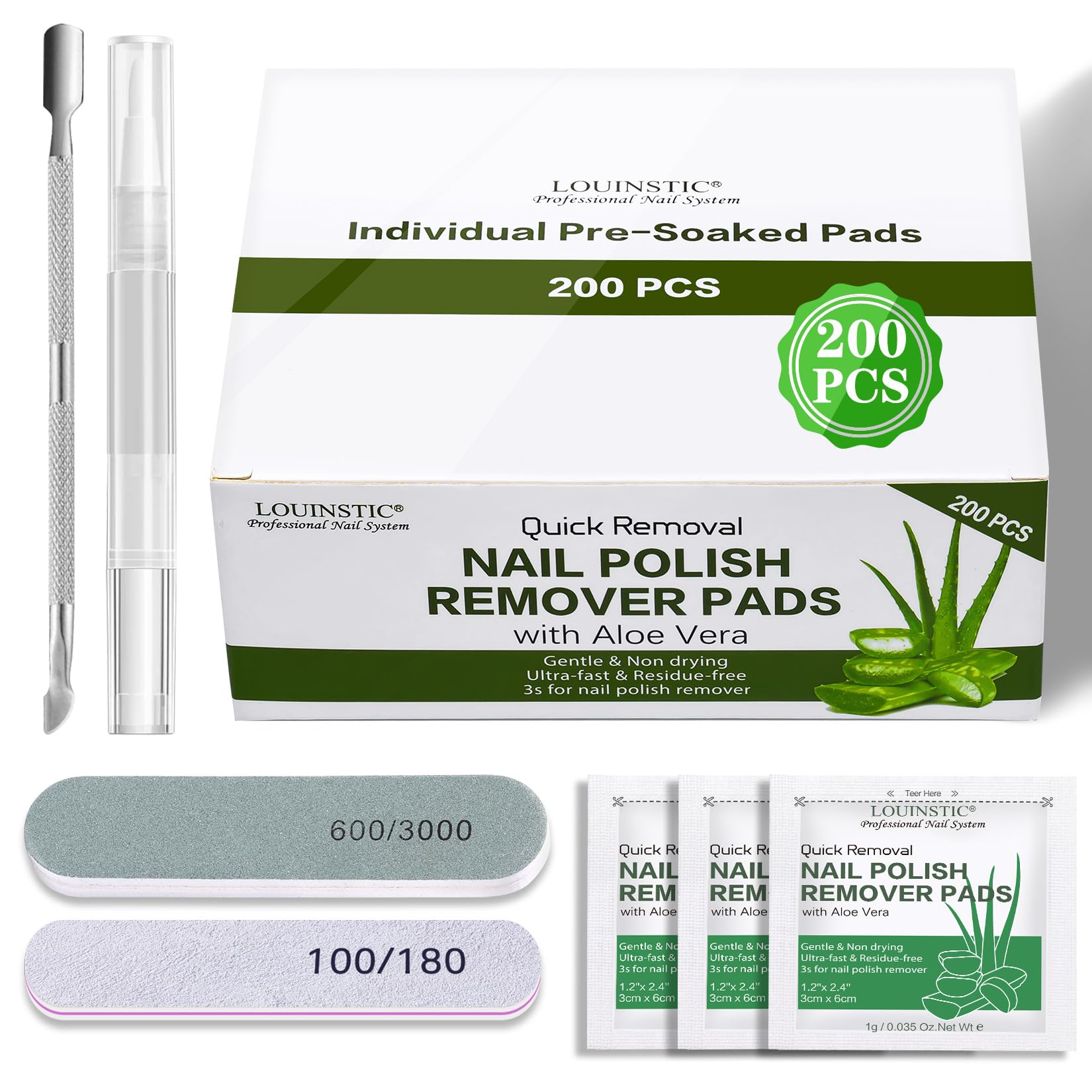 Nail Polish Remover Pads: Individually Packaged, Travel Size - 200Pcs