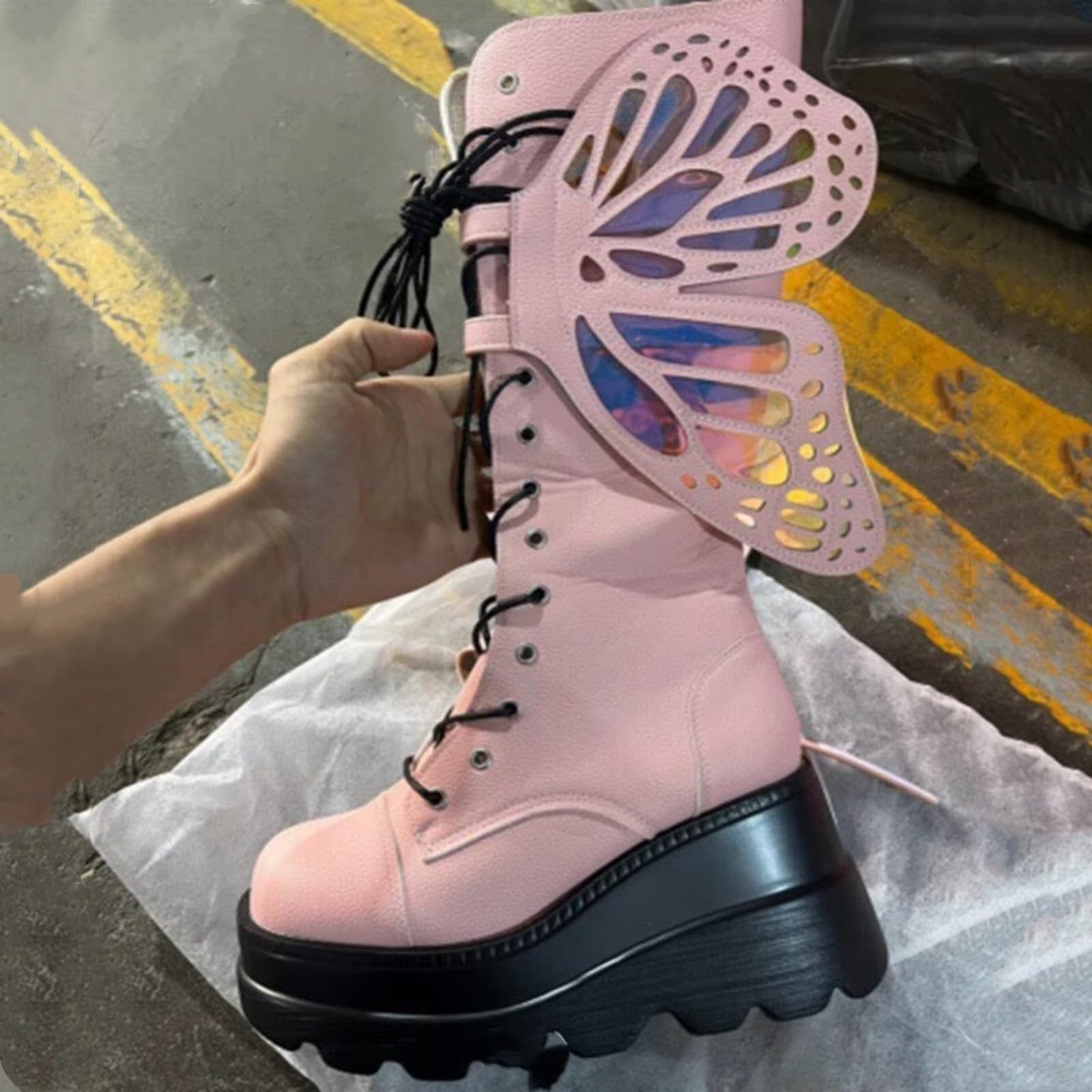 Generico Stivali Donna Antiscivolo Stivaletti con Lacci Comodi Eleganti Stivaletto Leggero Caldi Robusti Versatili Stivali da Pioggia Autunno Inverno Stivaletti per Esterni Neve Giardino e Trekking