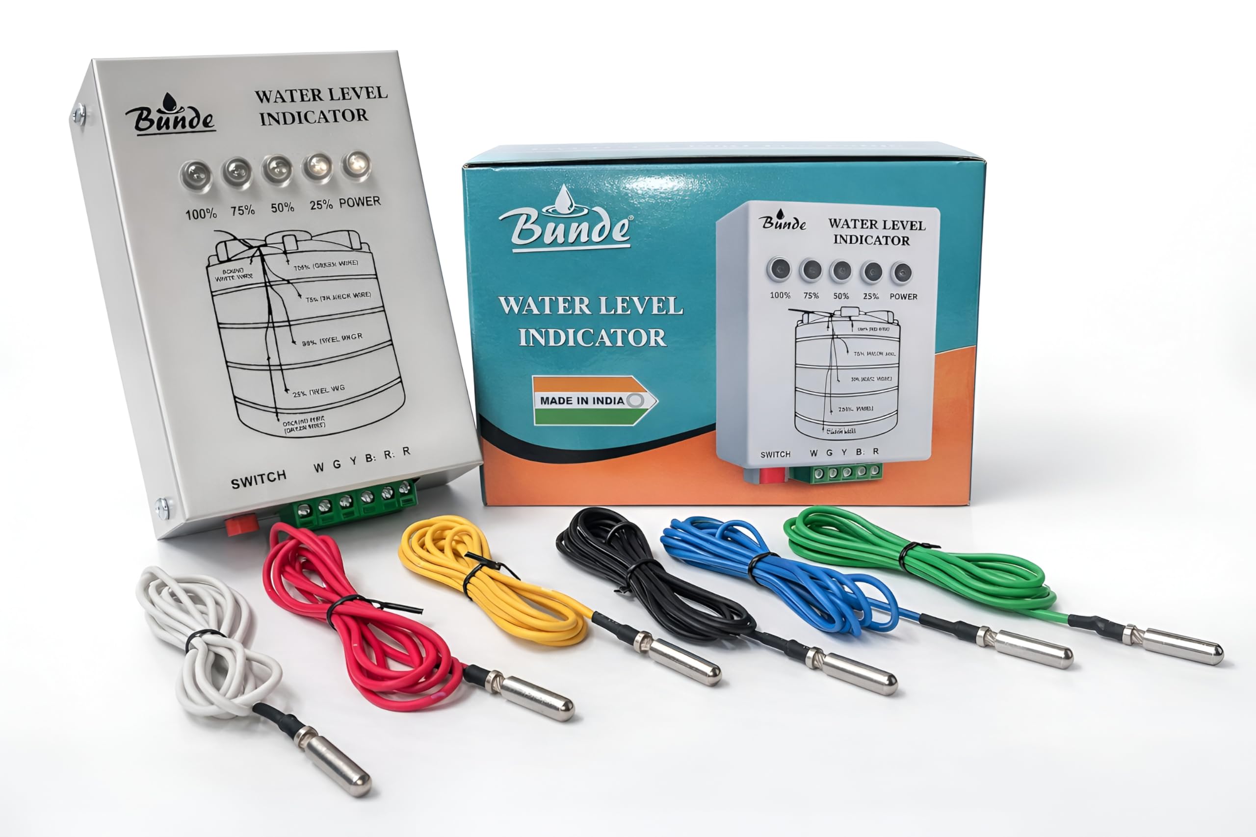 BUNDE Water Level Indicator for Overhead Water Tank with 6 Brass Sensors | 4-Level Water Tank Level Indicator | Easy Installation | Suitable for Home, Office & Commercial Use-image-44