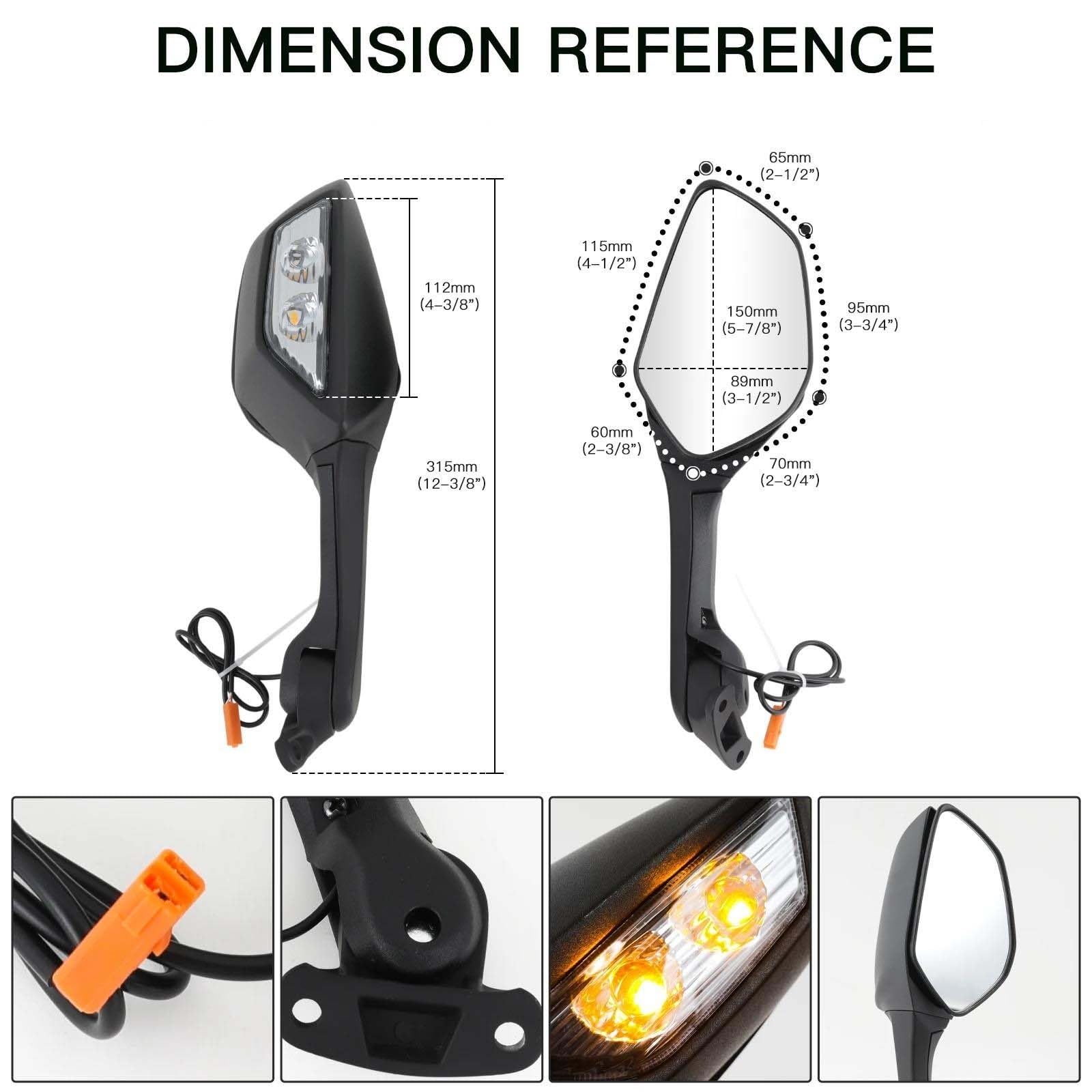 Rétroviseurs Latéraux De Moto avec Clignotants Et pour Kawasaki pour Ninja ZX 10R ZX-10R 2011-2015 2016-2020 H2 2014-2015