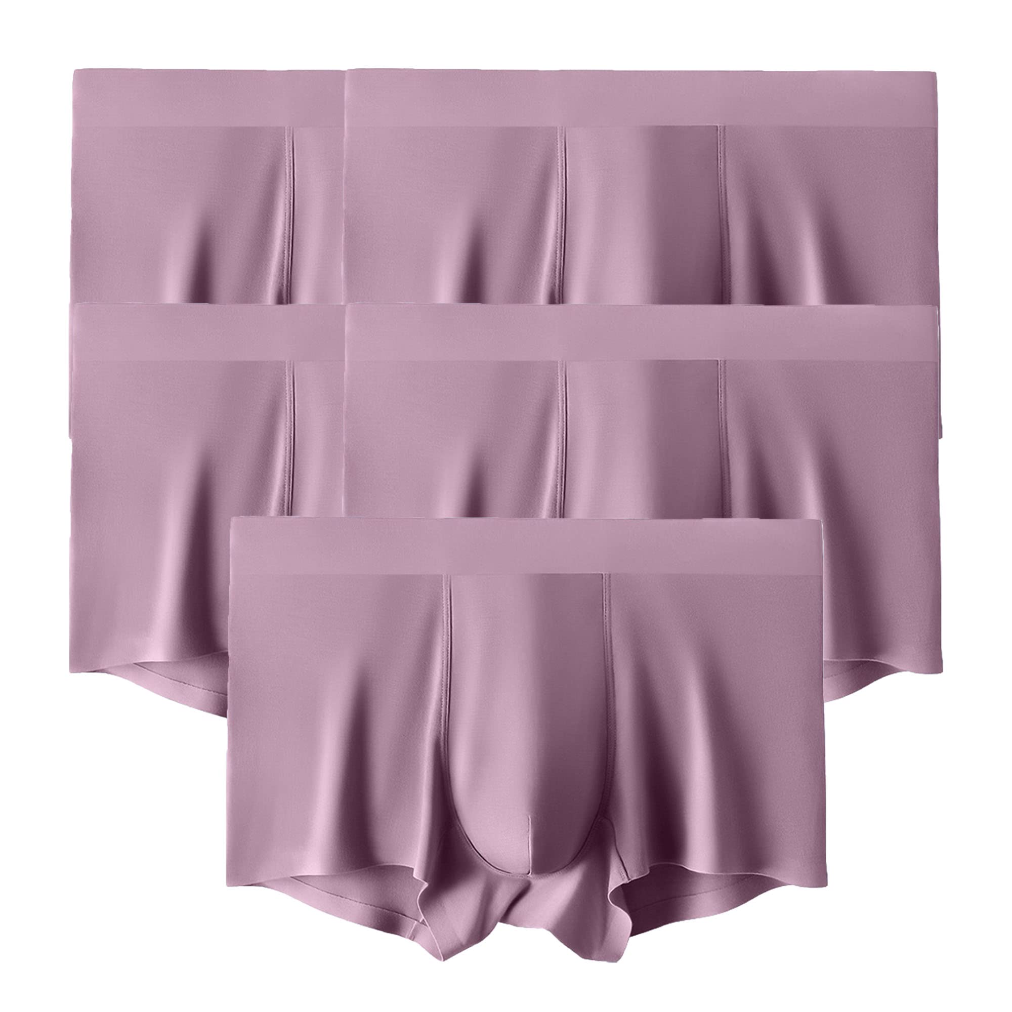 JEShifangjiusu - Calzoncillos tipo bóxer para hombre, seda de hielo, algodón, sin costuras, ropa interior sexy, transparente, paquete de 5
