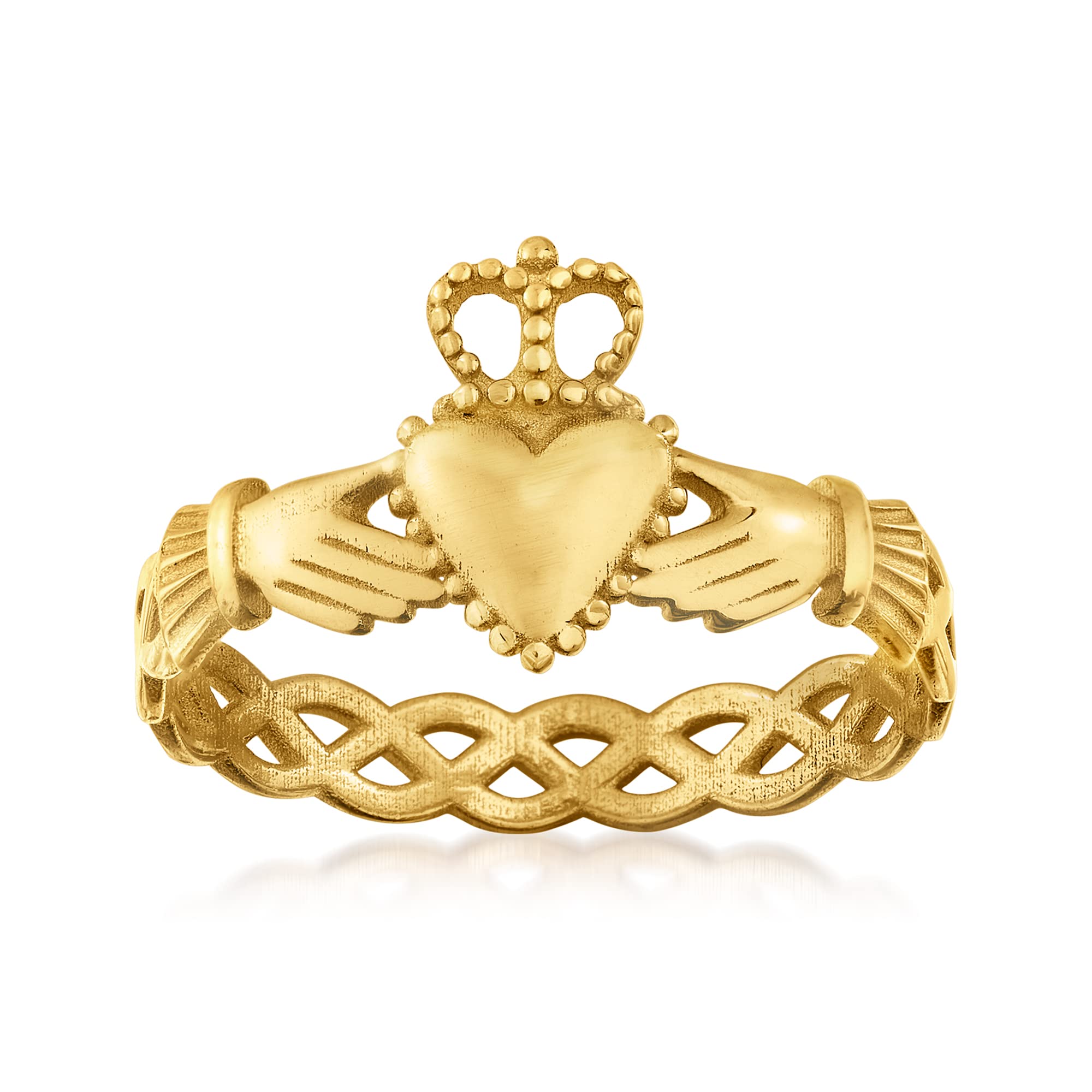 Ross-SimonsItalian 14kt Yellow Gold Claddagh Ring