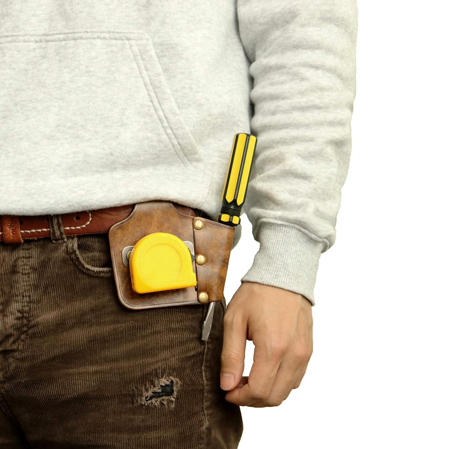 Pocket Hitch Tape Measure Holder - Leather Clip For Carpenters & DIYers