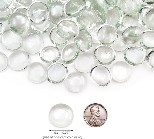 Miniatura 2 de Canicas de vidrio plano de 2 libras, cuentas de relleno de jarrón de vidrio de alto brillo, guijarros de vidrio translúcido para jarrones,