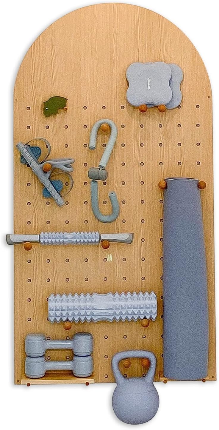 Pegboard Wall Mounted Yoga Mat Holder, Heavy Duty Home Gym