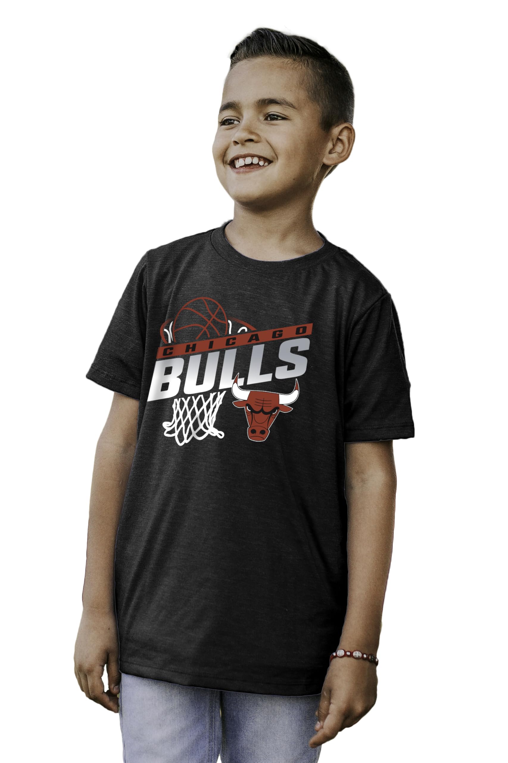 Blue 84 NBA Unisex Kids NBA Officially Licensed Youth Tri-Blend T-Shirt Hoop Team Color
