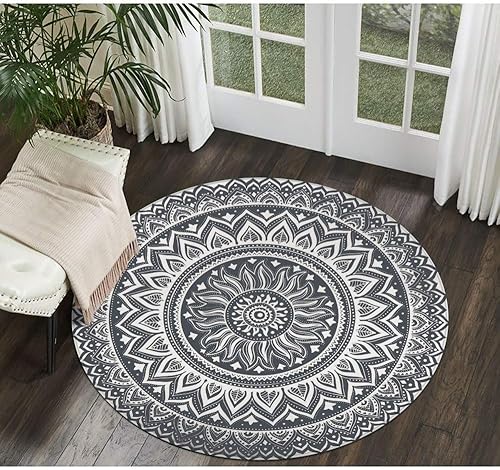 LEEVAN Tapete redondo que se puede lavar a máquina antiderrapante no pierde fibras para sala de estar recámara cuarto de baño cocina suave tapete de