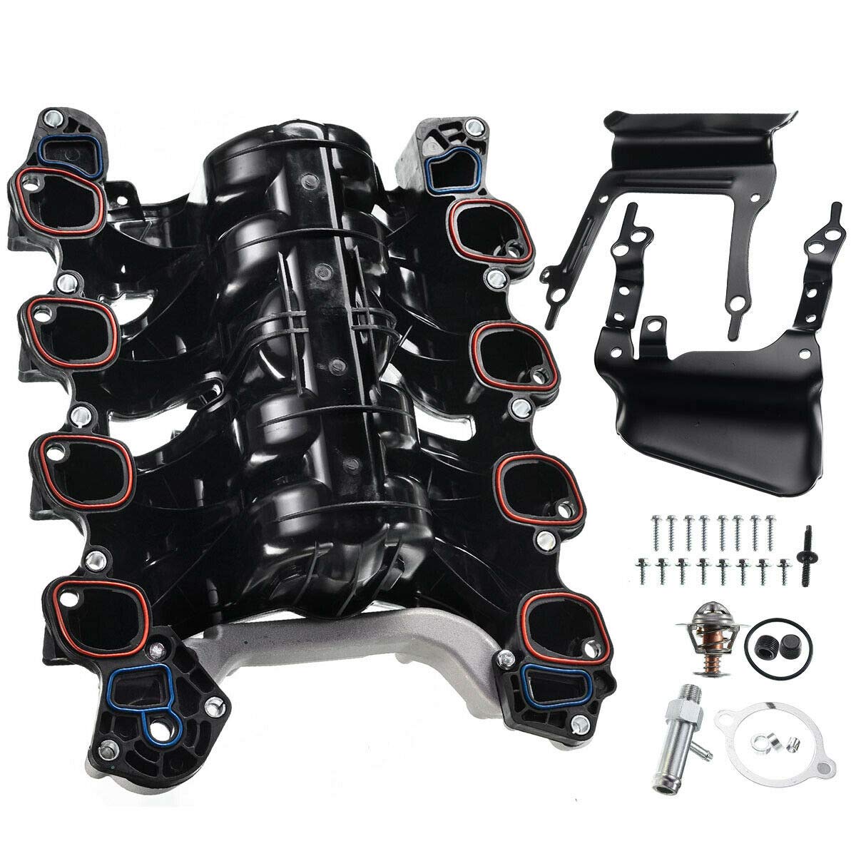 A-Premium Upper Intake Manifold with Gaskets Compatible with Ford E-150 E-250 F-150 2007-2008 Lobo 2007-2008 V8 4.6L Petrol