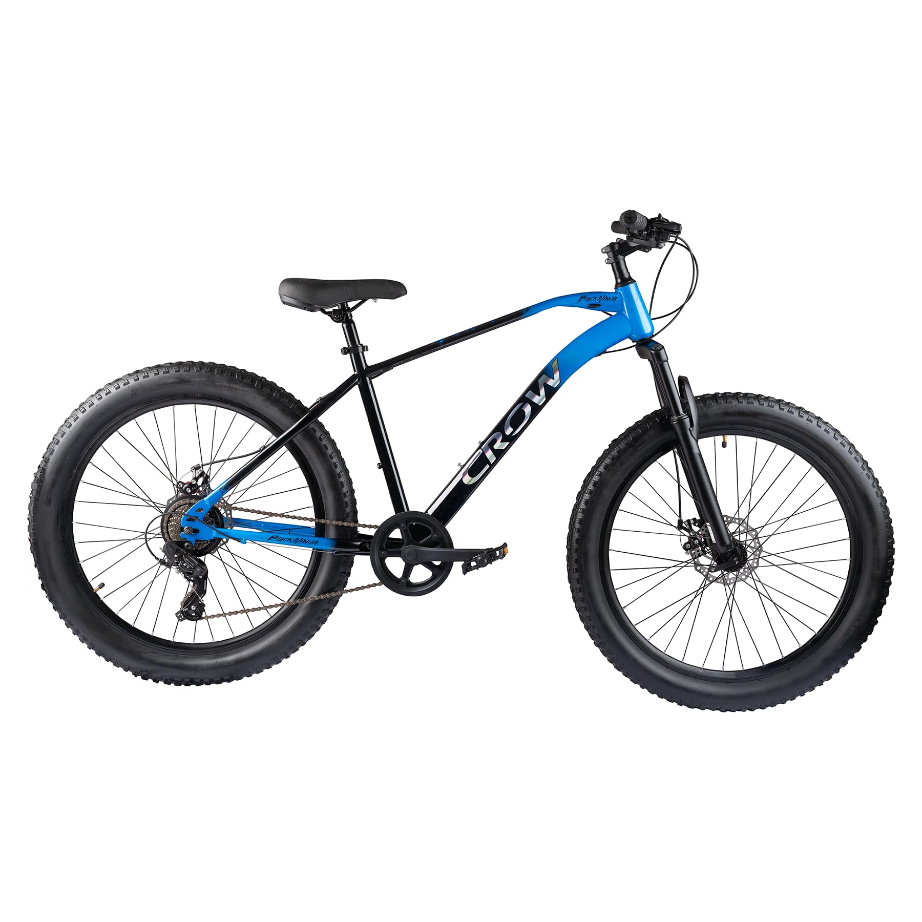 CROW - Black Ninja Fat 7 Gear Cycle for Boys |Bicycle for Men Adult| Cycle for Adults/Men| MTB with Front Suspension & Dual disc Brakes | Unisex 26" INCH MTB-image-47