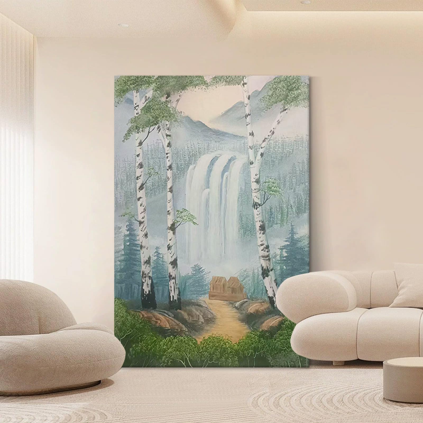 Peinture de bouleau peinte à la main pour sublimer votre salon avec élégance
