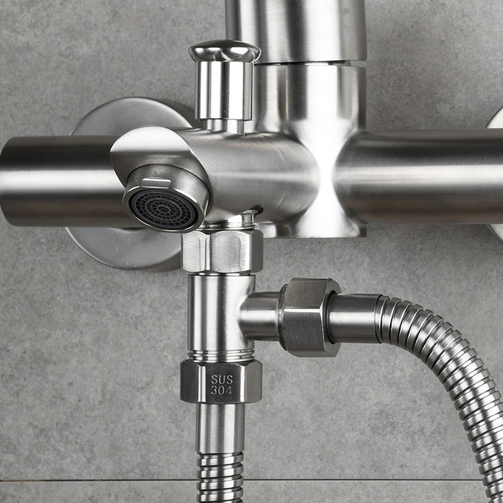 2 Pezzi Valvola Connettore 3 Vie, Valvola Collegamento Adattatore a Forma di T, valvola di Scarico Nichelata Rotazione 180 Gradi per WC Bagno Cucina Tubo Doccia, (1/2", 3/8")