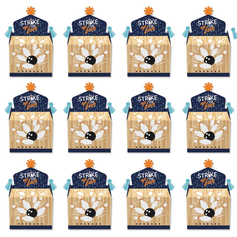 Strike Up the Fun - Bowling - Caja de golosinas para fiestas de cumpleaños o baby shower, juego de 12 4