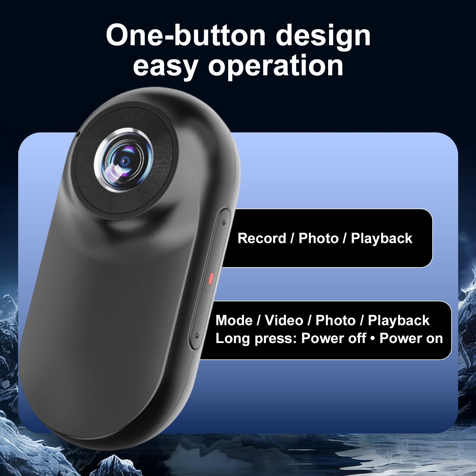 Mini Body Cam mit Magnetgurt, freihändige POV Kamera 26g inkl.Speicherkarte，Action cam für Motorradhelm，Radfahren & Vlogging,Haustier Schwarz