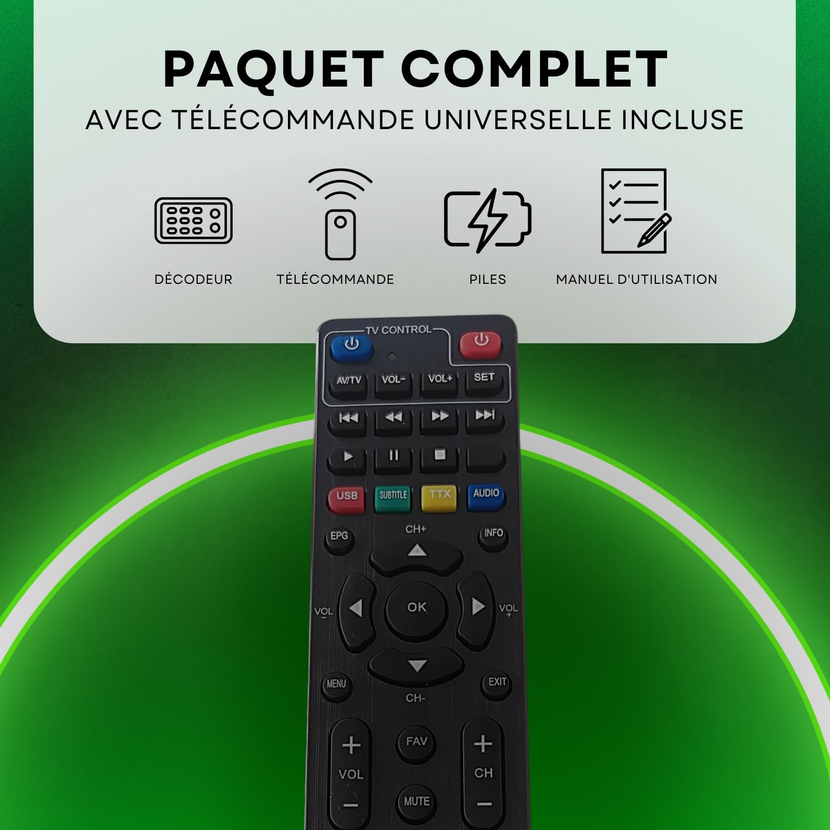 T366, Decodeur TNT HD 2025 DVB-T2 avec Télécommande Universelle, Decodeur TV HDMI/SCART/USB/Ethernet, Boîtier TNT avec Mise à Jour USB et Lecteur multimédia