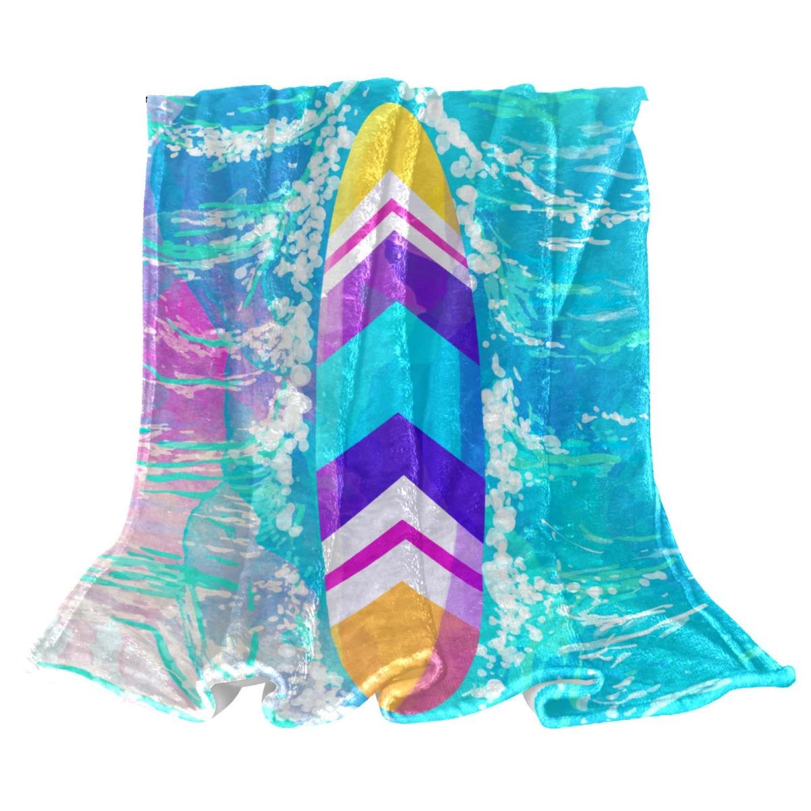 Couverture polaire planche de surf pour une ambiance cocooning sur votre canapé