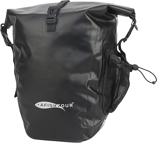 Miniatura 3 de Alforjas de bicicleta impermeables  50 L bolsas de sillín para bicicletas  Bolsa de bicicleta para comestibles, laptop (negro, 1 par)