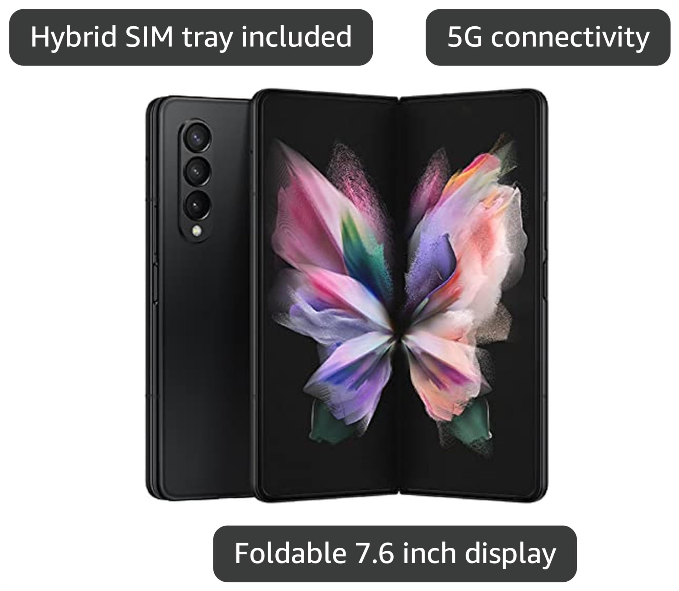 Amazon.com: Samsung Galaxy Z Fold 3 5G US Version, 256GB, Phantom