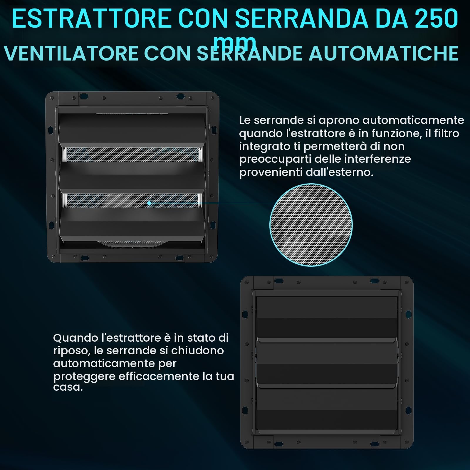 HG Power 250 mm Ventola Aspirazione 1100 m³/h Industriale Estrattore Alluminio per Raffreddamento di Case e Magazzini, Ventilazione, Circolazione dell'aria