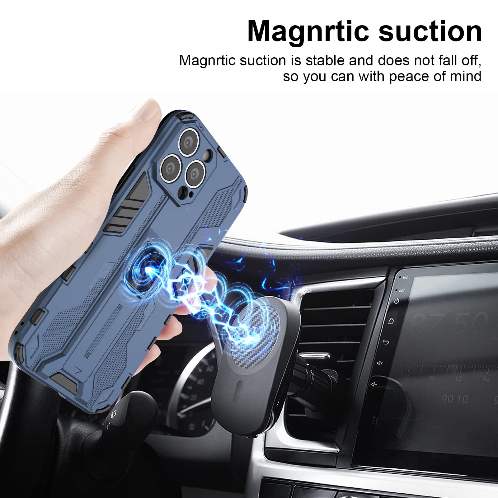 Funda para Xiaomi Redmi Note 15 Pro 5G, Carcasa Antigolpes con Soporte anular metálico, Case Protectora de Grado Militar, Azul — view 371