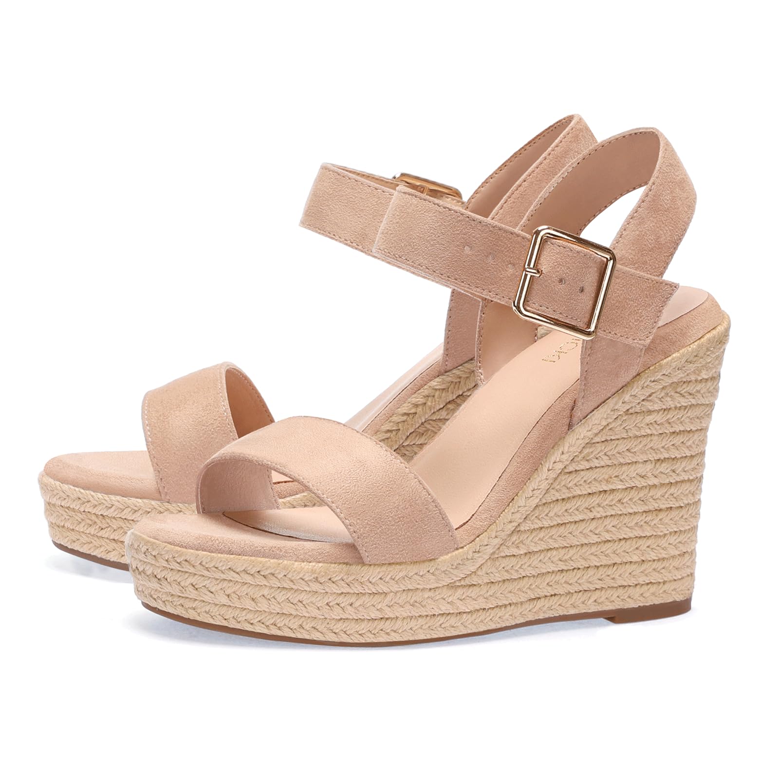VICKI·VICKI Wedges for Women Platform Sandals Wedge Heels for Sandals Comfortable Summer Espadrille Shoes Ankle Strap&Open Toe
