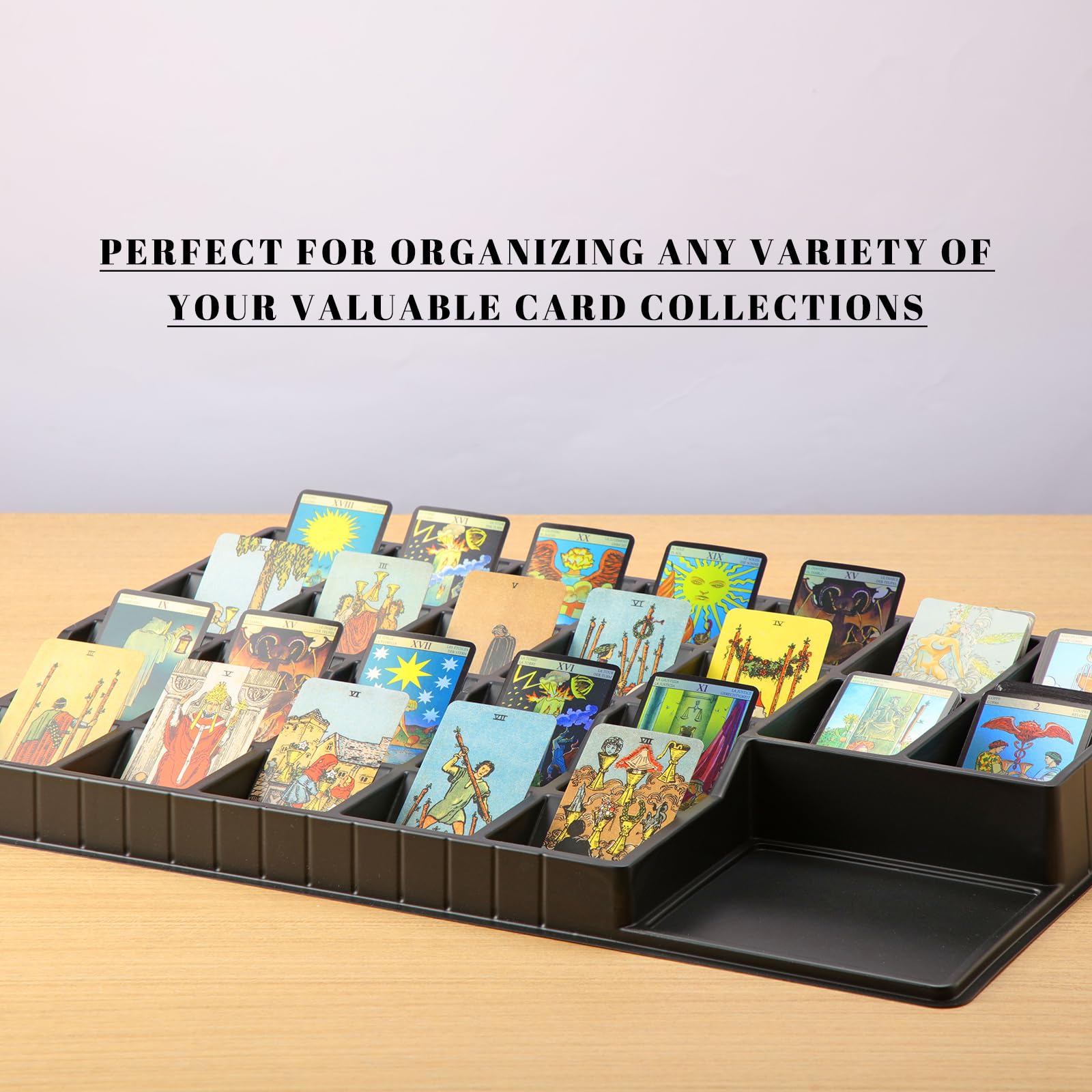 Geetery Confezione da 4 vassoi per ordinare carte da gioco, organizer per carte da gioco (58 x 38 cm, 24 slot)