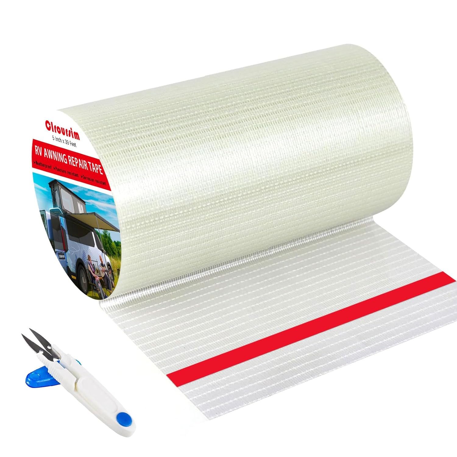 Heavy-Duty 5″ x 39′ Waterproof Repair Tape for RV Awnings & More