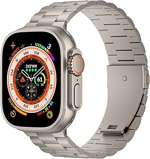 سوار تيتانيوم متطور من ايتيلوجي، متوافق مع ساعة آبل ووتش الترا 49 ملم والترا 2 49 ملم وآبل ووتش 45 ملم و44 ملم و42 ملم