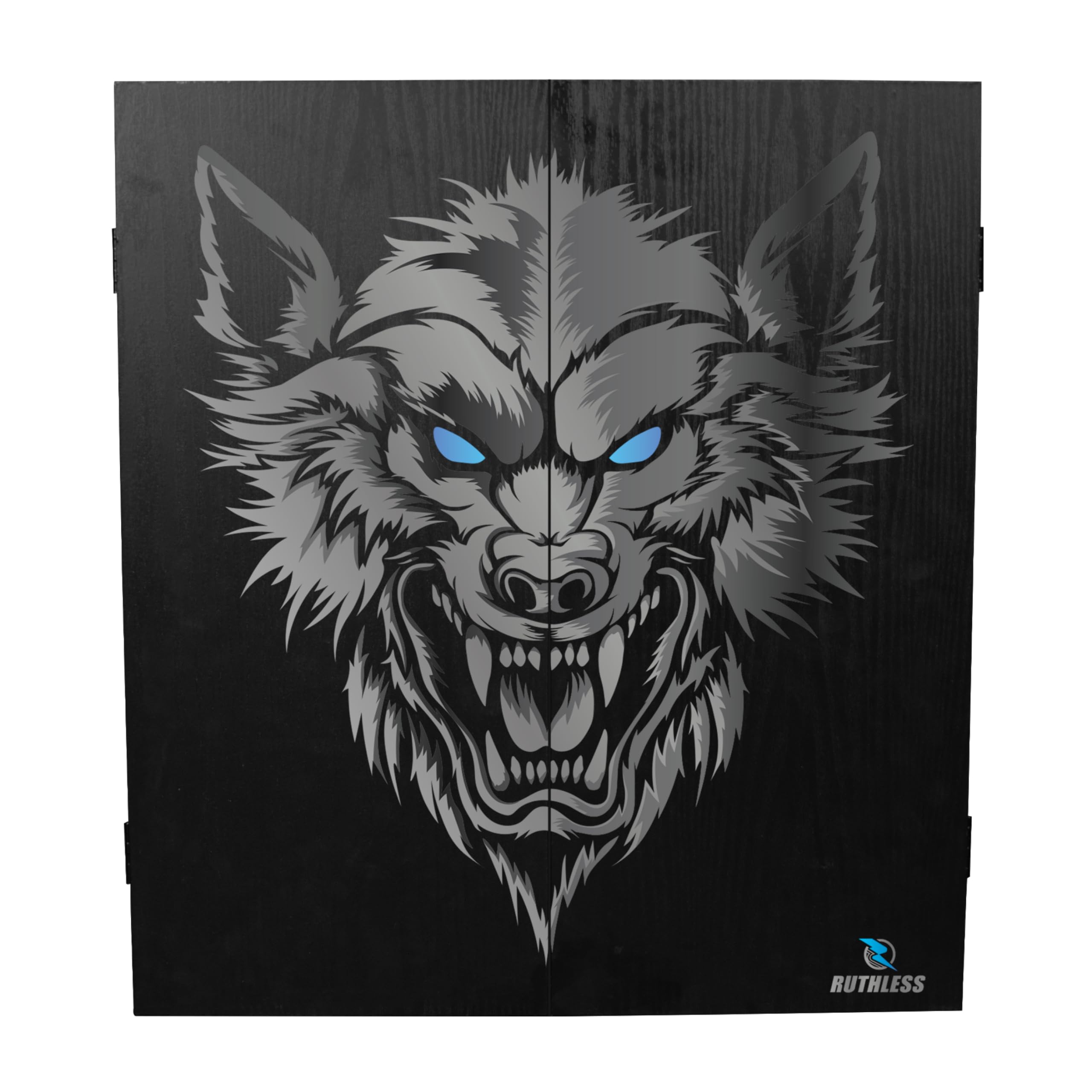 RUTHLESS | Wolf Dart Board Cabinet | Professional Heavy Duty Square Black Dartboard Storage โ image 1