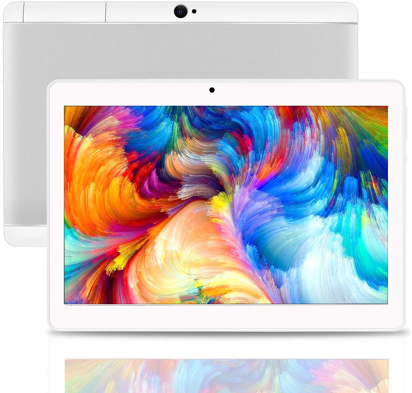 Tablet 10 inch Android 8.1 Tablet PC with SIM Card Slots Unlocked 10.1 inch IPS Screen 4GB RAM 64GB ROM 3G Phablet Built-in Bluetooth WiFi GPS Dual Camera Tablets (Silver)…