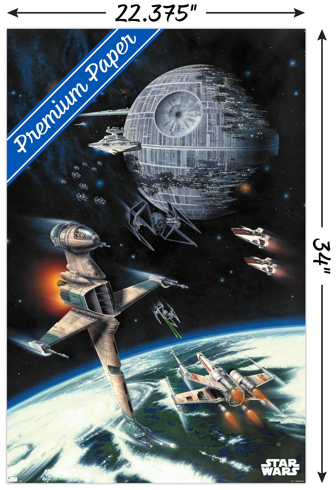 STARWARS ポスター Star Wars: Return of The Jedi - Space Battle Wall Poster : Amazon