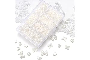400Pcs ABS Imitation Pearl Beads Loose White for Jewelry Making