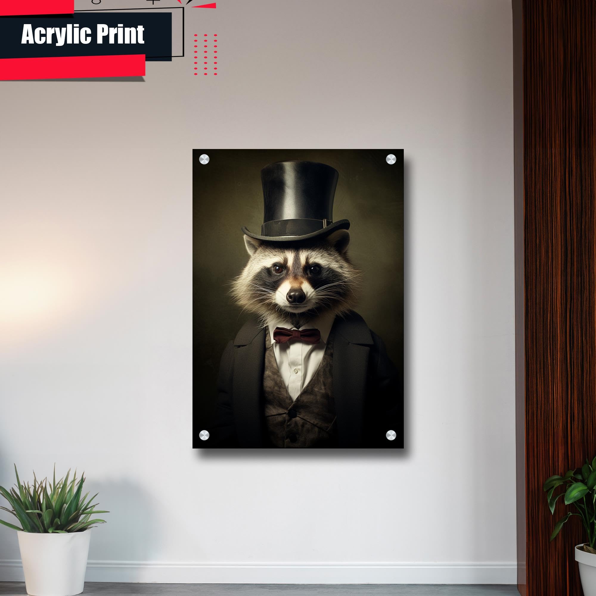 Amazon.com: Victorian Dapper Raccoon, Wall Hanging, Animal Picture