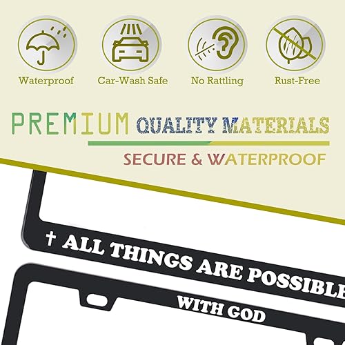 Miniatura 9 de Marco de matrícula de veterano aerotransportado 101st Airborne - Cubierta frontal de coche para vehículos de EE. UU. Canadá, negro mate