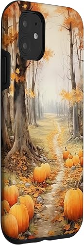 Miniatura 3 de Funda para iPhone 11 Autumn Falling Leaves Pumpkin Spice Harvest Happy Fall